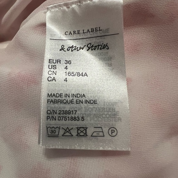 & Other Stories white and red floral print mini wrap dress ditzy print - Picture 12 of 14